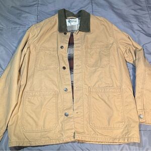 Alpine Design Tan Barn Coat with Green Collar